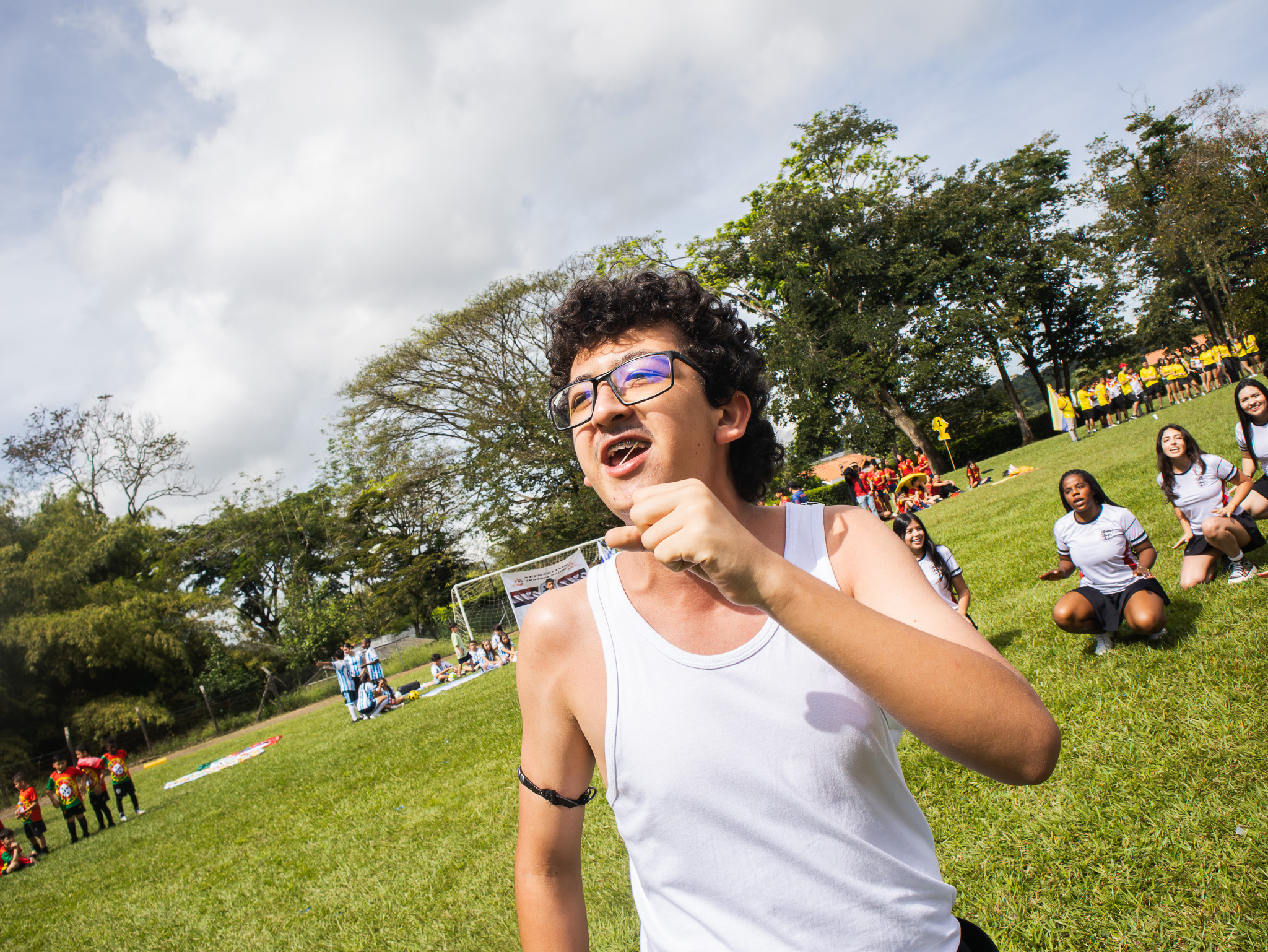 Estudiantes en el desfile
